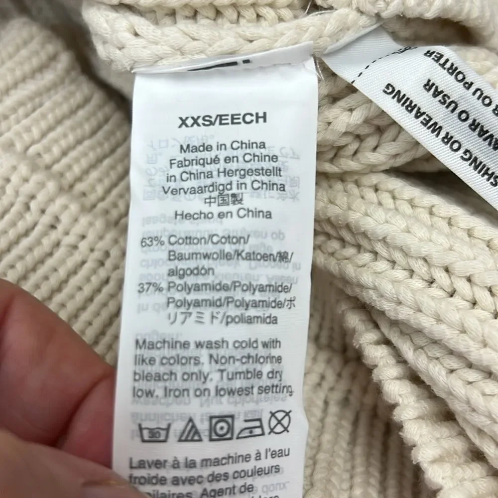 J. Crew AL762 Natural Ribbed crewneck sweater size XXS NWT